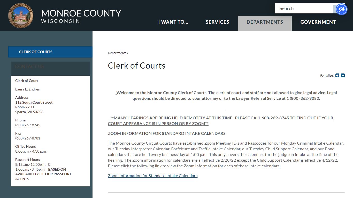 Clerk of Courts | Monroe County, WI