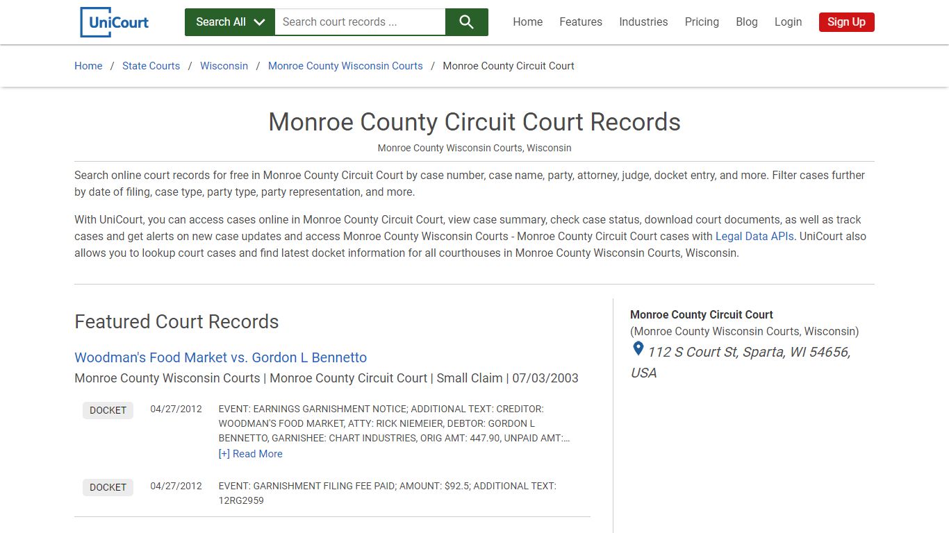 Monroe County Circuit Court Records | Monroe | UniCourt
